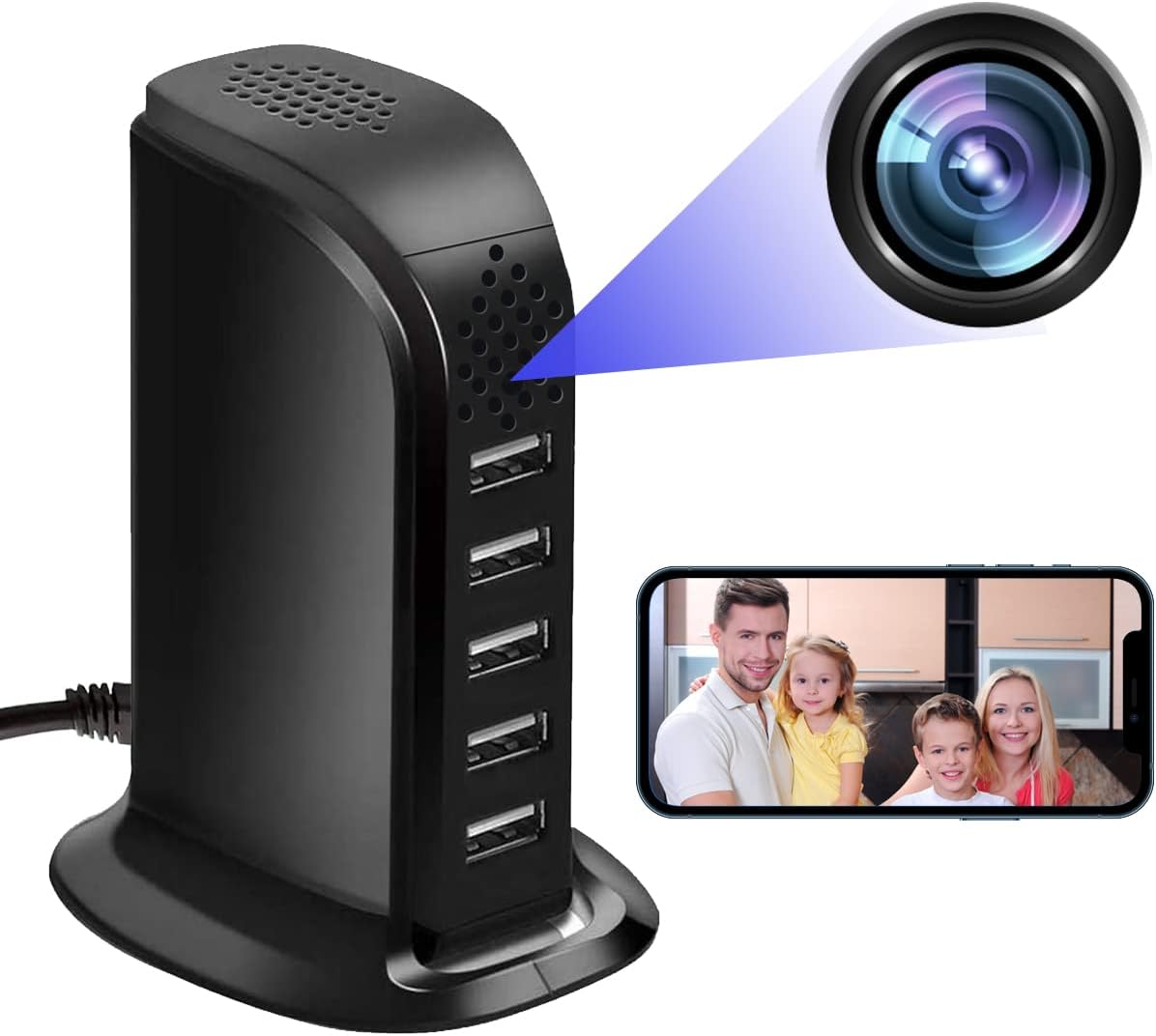 Mini Cameras with 5-Port USB Hub For Home and Office