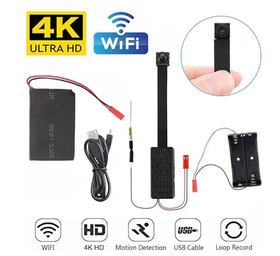 Mini WiFi Camera, Rechargeable Wireless HD 1080P Camcorder and Recorder, Compatible with HD Smart App Wide Angle 24hrs  Continuous Video