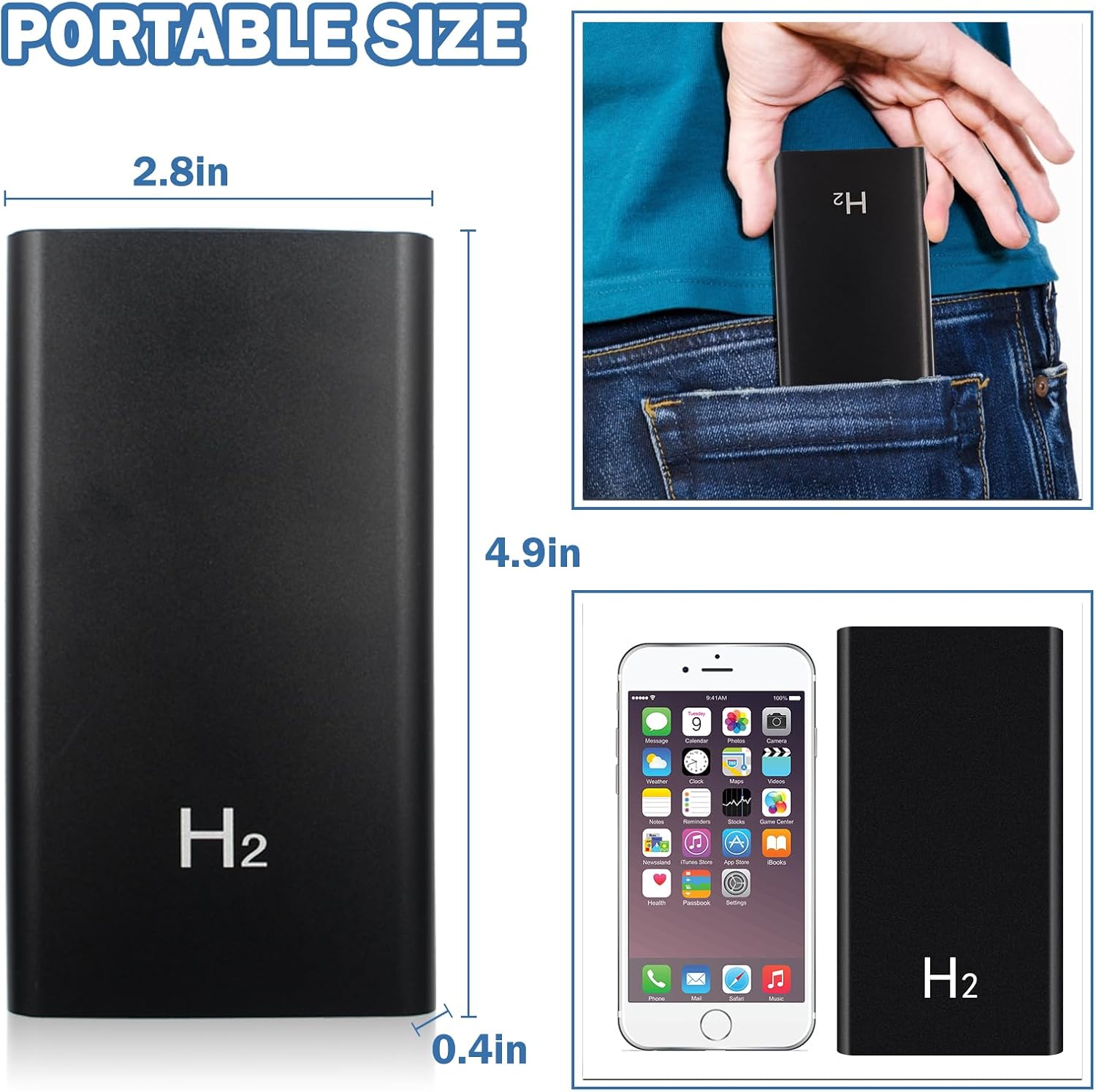 10000mAh Power Bank Nanny Cam for Home, Room, Office, No WiFi