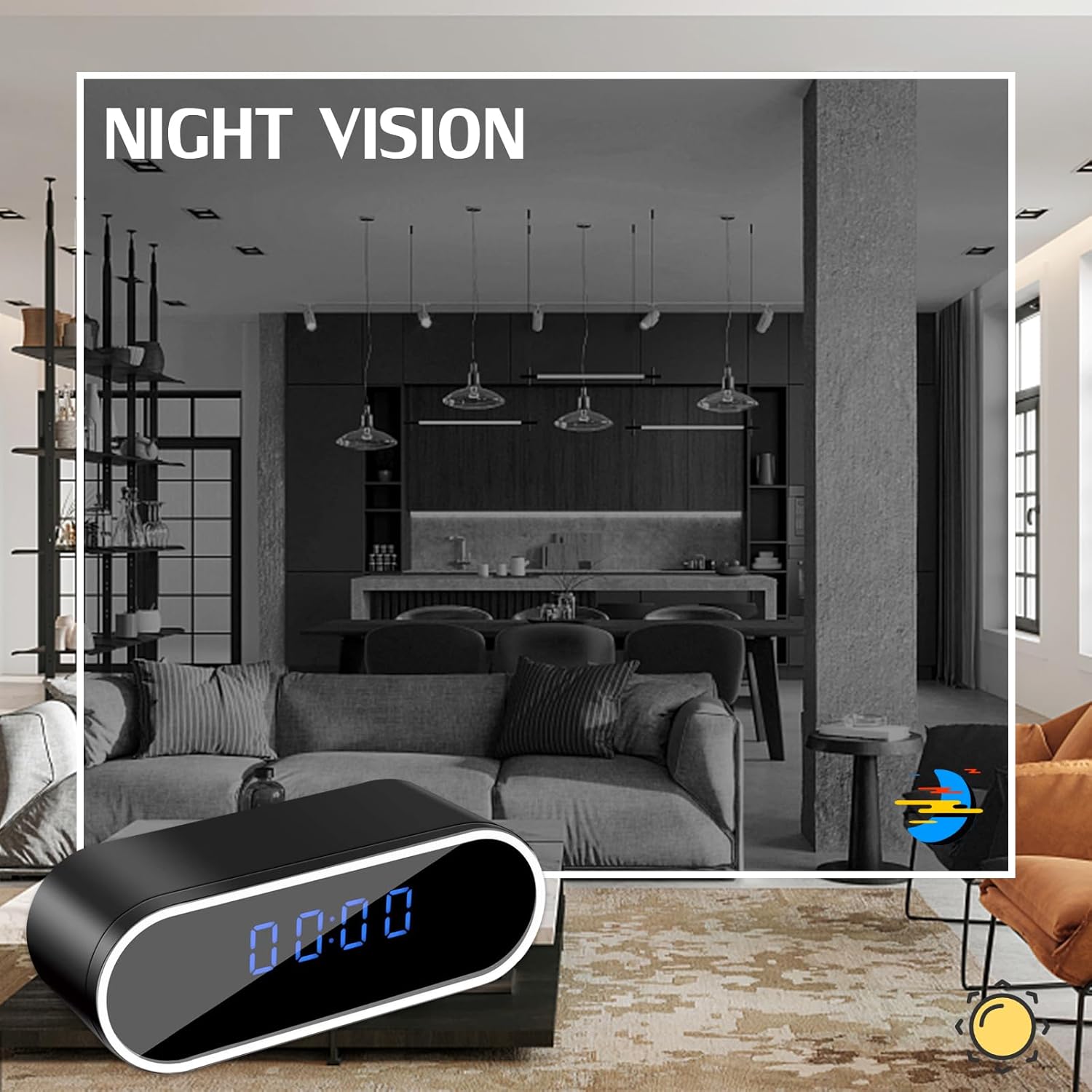 WiFi Clock Video Recorder Night Vision Motion Detection Nanny Cam For Home